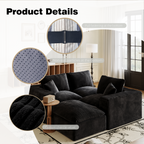 108' Cloud Sectional Couch with L-Shape Chaise, Left-right interchangeable,Modern Modular Sofa with Deep Seat, Upholstered Couches for Living Room Bedroom,No Assembly Required, Soft Plush Corduroy Fab