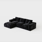 108' Cloud Sectional Couch with L-Shape Chaise, Left-right interchangeable,Modern Modular Sofa with Deep Seat, Upholstered Couches for Living Room Bedroom,No Assembly Required, Soft Plush Corduroy Fab