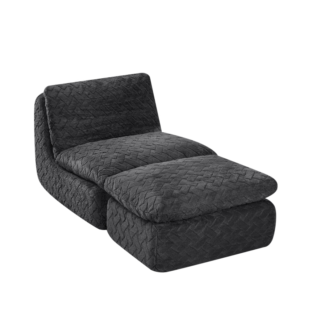 Liyasi Full Compression sofa chair with swivel add Ottoman