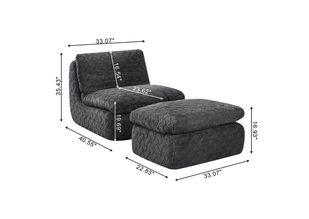 Liyasi Full Compression sofa chair with swivel add Ottoman