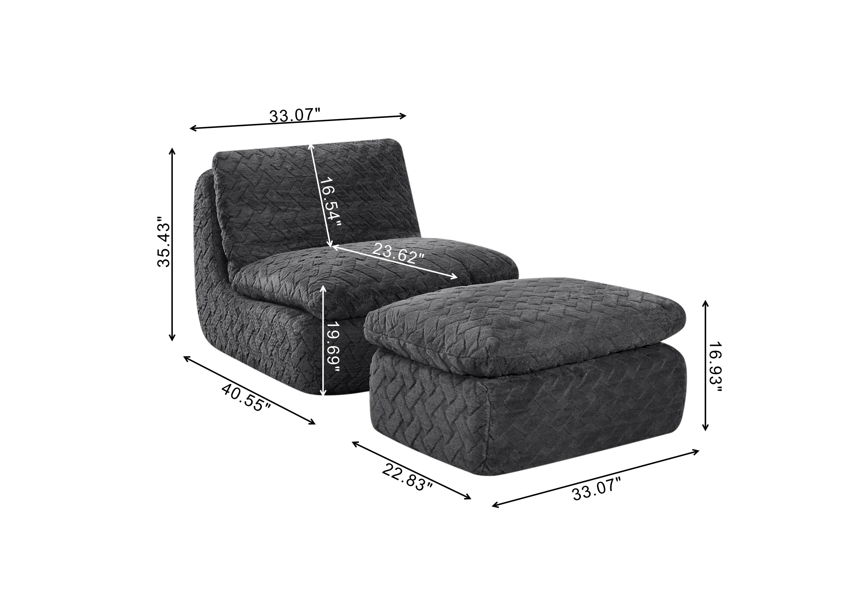 Liyasi Full Compression sofa chair with swivel add Ottoman