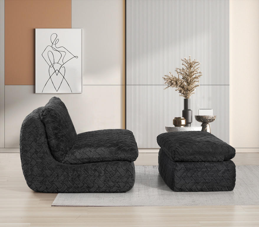 Liyasi Full Compression sofa chair with swivel add Ottoman