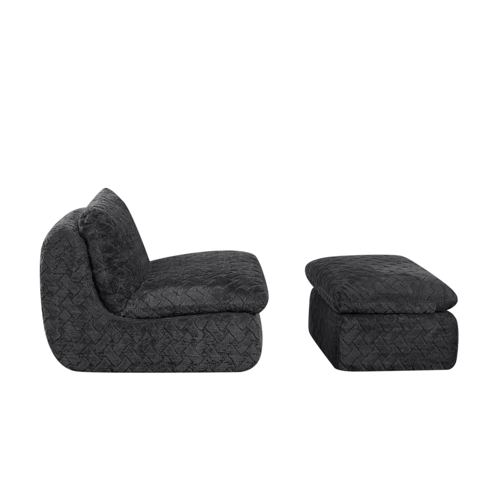 Liyasi Full Compression sofa chair with swivel add Ottoman