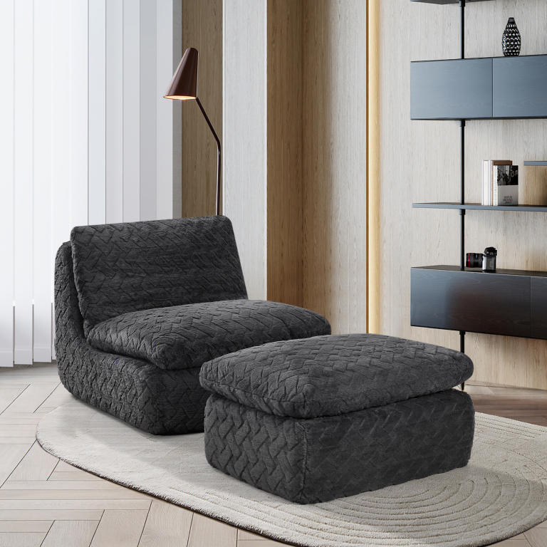 Liyasi Full Compression sofa chair with swivel add Ottoman