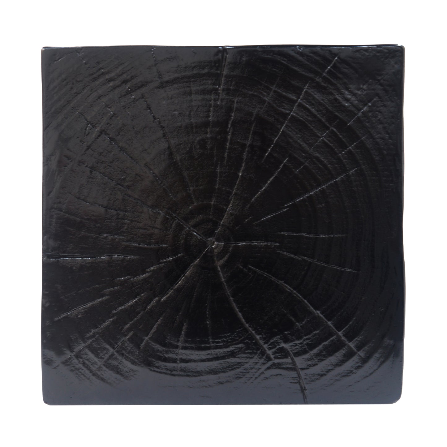 Wood-Look Square-Column MGO End Table, H33.75',Wood-Like Distressed Finish, Mix with Different Heights, Indoor Outdoor Use,Black Color