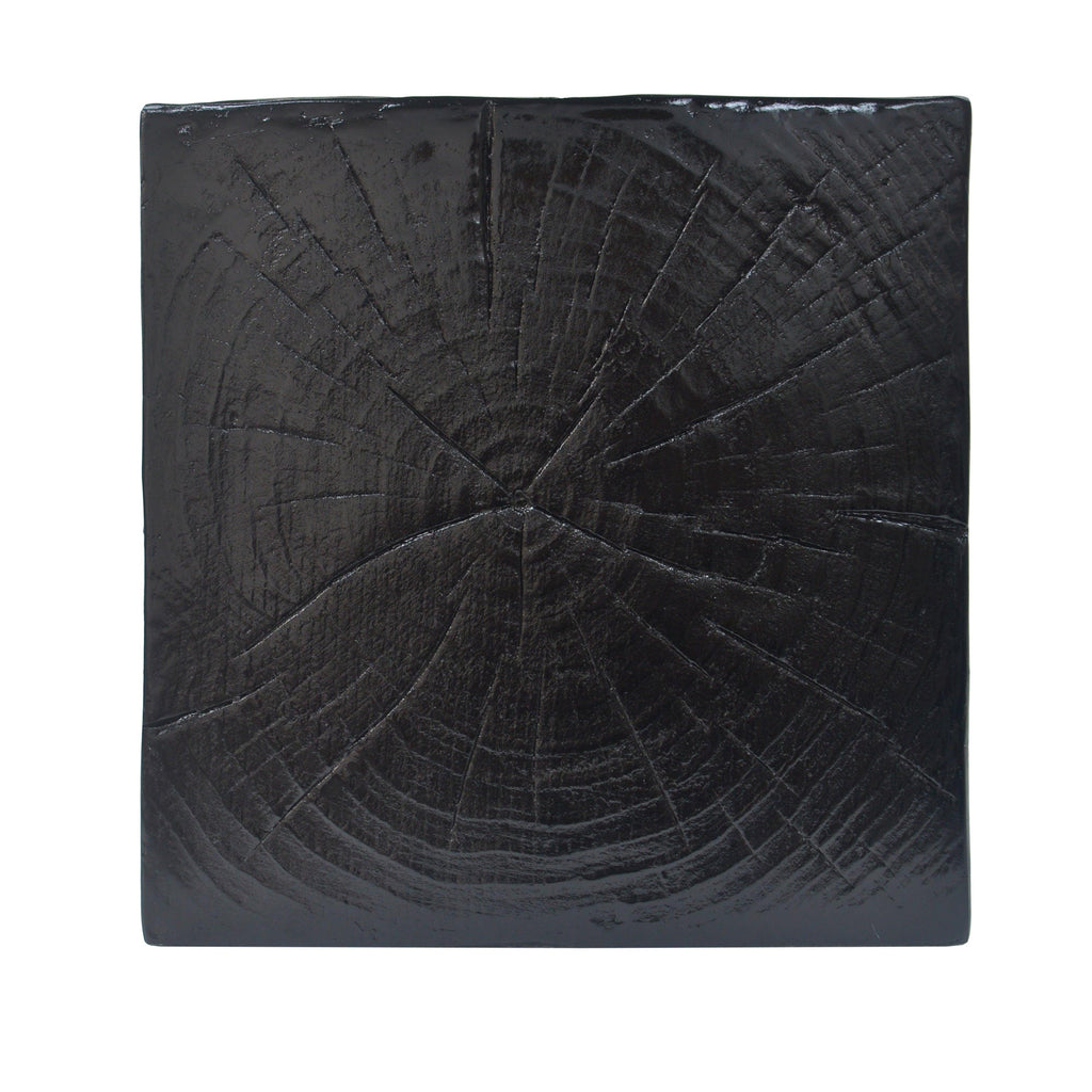 Black Distressed Finish Wood-Look MGO End Table, 33.75 Inch.