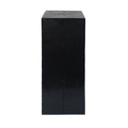 Black Distressed Finish Wood-Look MGO End Table, 33.75 Inch.