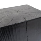 Black Distressed Finish Wood-Look MGO End Table, 33.75 Inch.