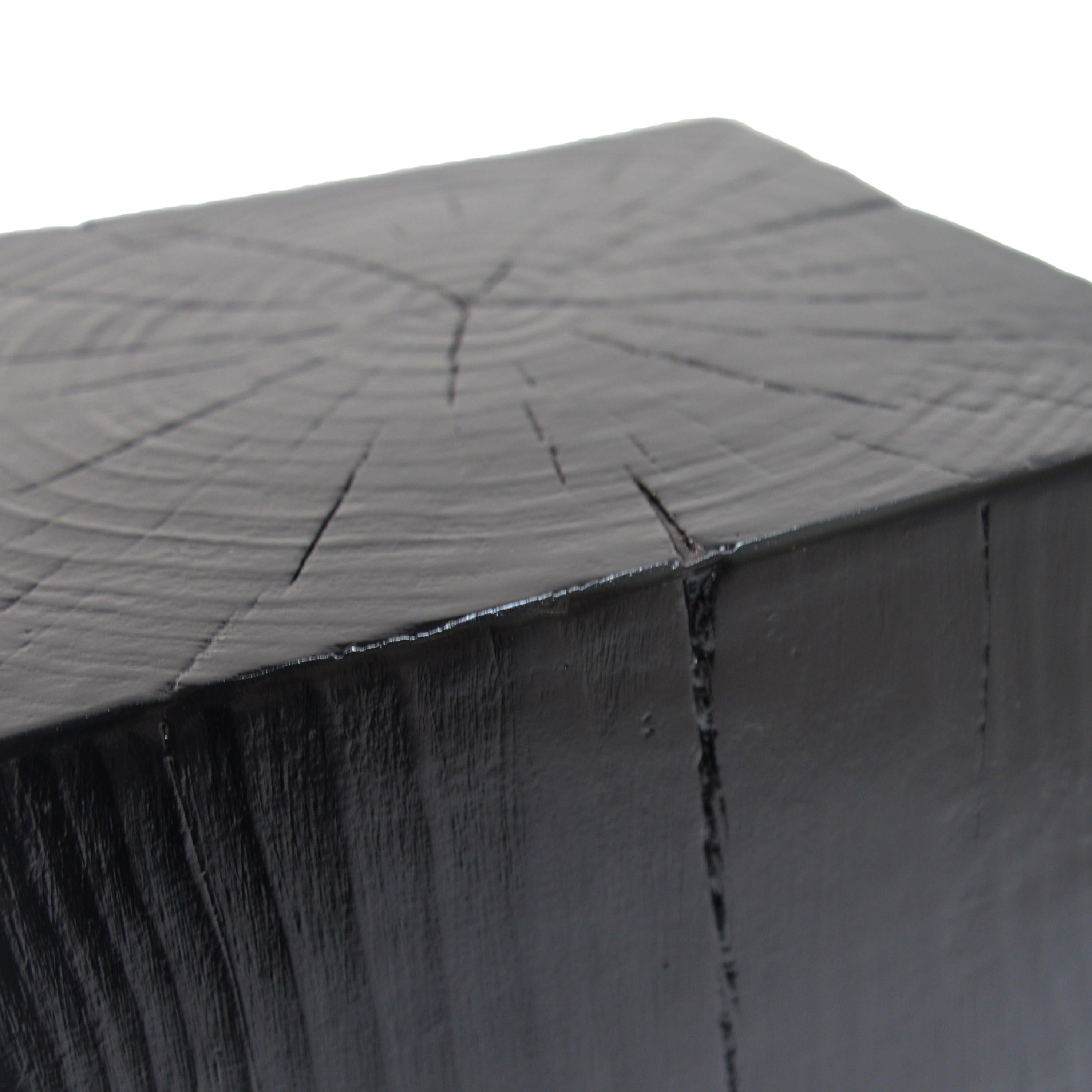 Black Distressed Finish Wood-Look MGO End Table, 33.75 Inch.