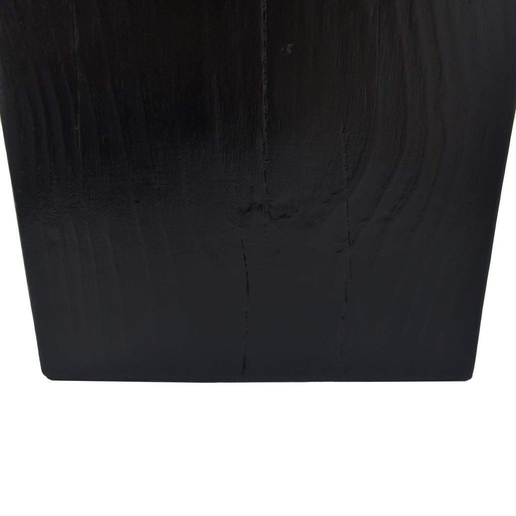 Black Distressed Finish Wood-Look MGO End Table, 33.75 Inch.