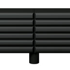 Stylish Thick Wavy Door TV Cabinet with Adjustable Shelves, Cream Style TV Stand with 4 Cabinets for TVs Up to 75', Solid Media Console with Cylindrical Legs and Cable Holes for Living Room, Black