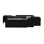 U-Can 47.2''-72.7'' Extendable Coffee Table, Multi-Functional Coffee Table with High-Gloss Finish, Coffee Table with 2 Hidden Storage Space and 2 Drawers for Living Room