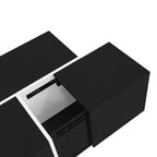 U-Can 47.2''-72.7'' Extendable Coffee Table, Multi-Functional Coffee Table with High-Gloss Finish, Coffee Table with 2 Hidden Storage Space and 2 Drawers for Living Room