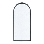 30" x 65" Hand Carved Rose Antique Mirror Frame, Large Arch Mirror Wall Decor for Living Room, Bathroom, Entryway(Black) - Groovy Boardz