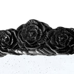 30" x 65" Hand Carved Rose Antique Mirror Frame, Large Arch Mirror Wall Decor for Living Room, Bathroom, Entryway(Black) - Groovy Boardz