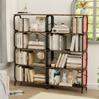 Black Industrial 5-Tier Wood And Metal Bookshelf.