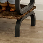 Black Industrial 5-Tier Wood And Metal Bookshelf.