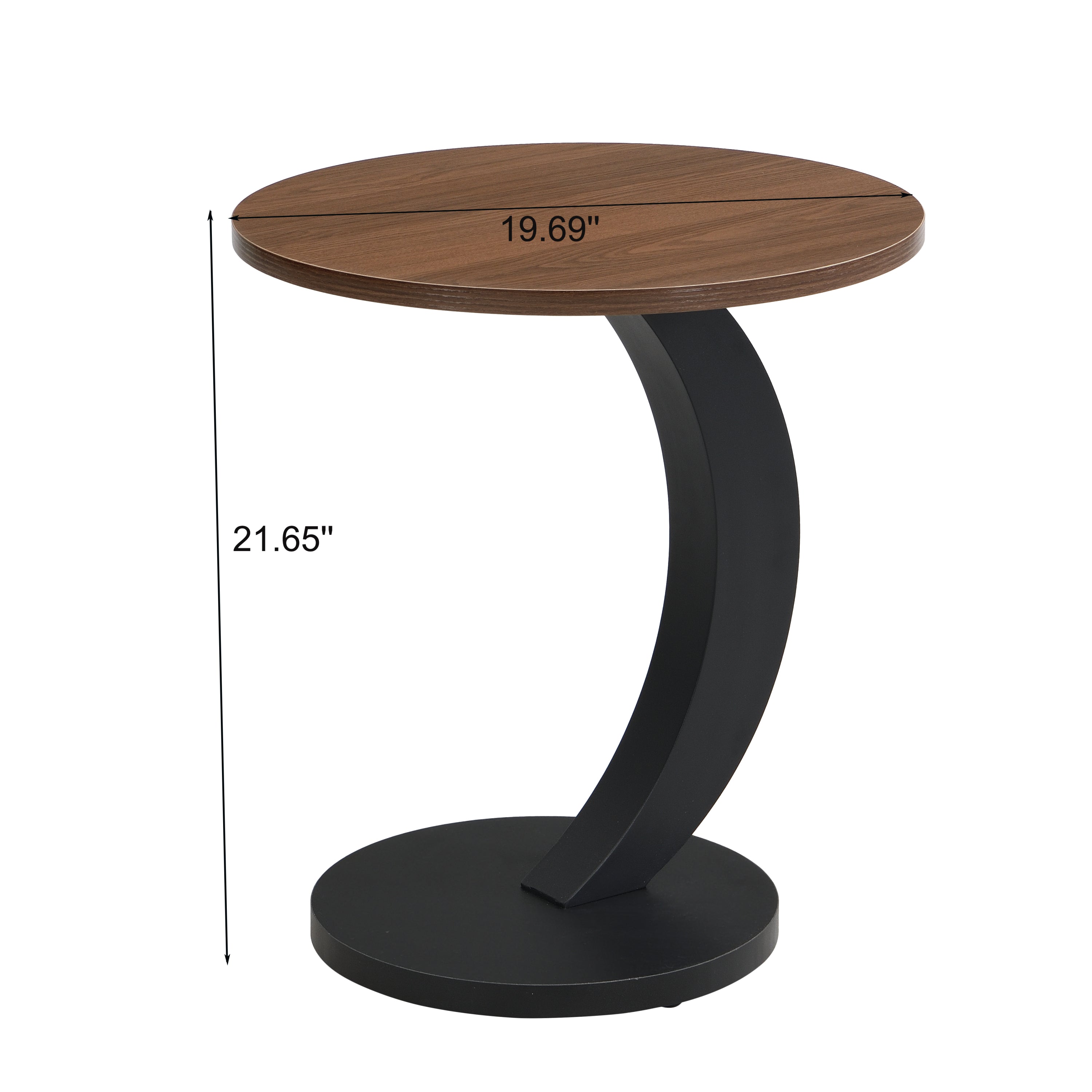 Black Nesting Coffee Table Set of 2, Oral and Round Coffee Table Set, Industrial Table for Living Room, Large 47.24'', Small 19.69''