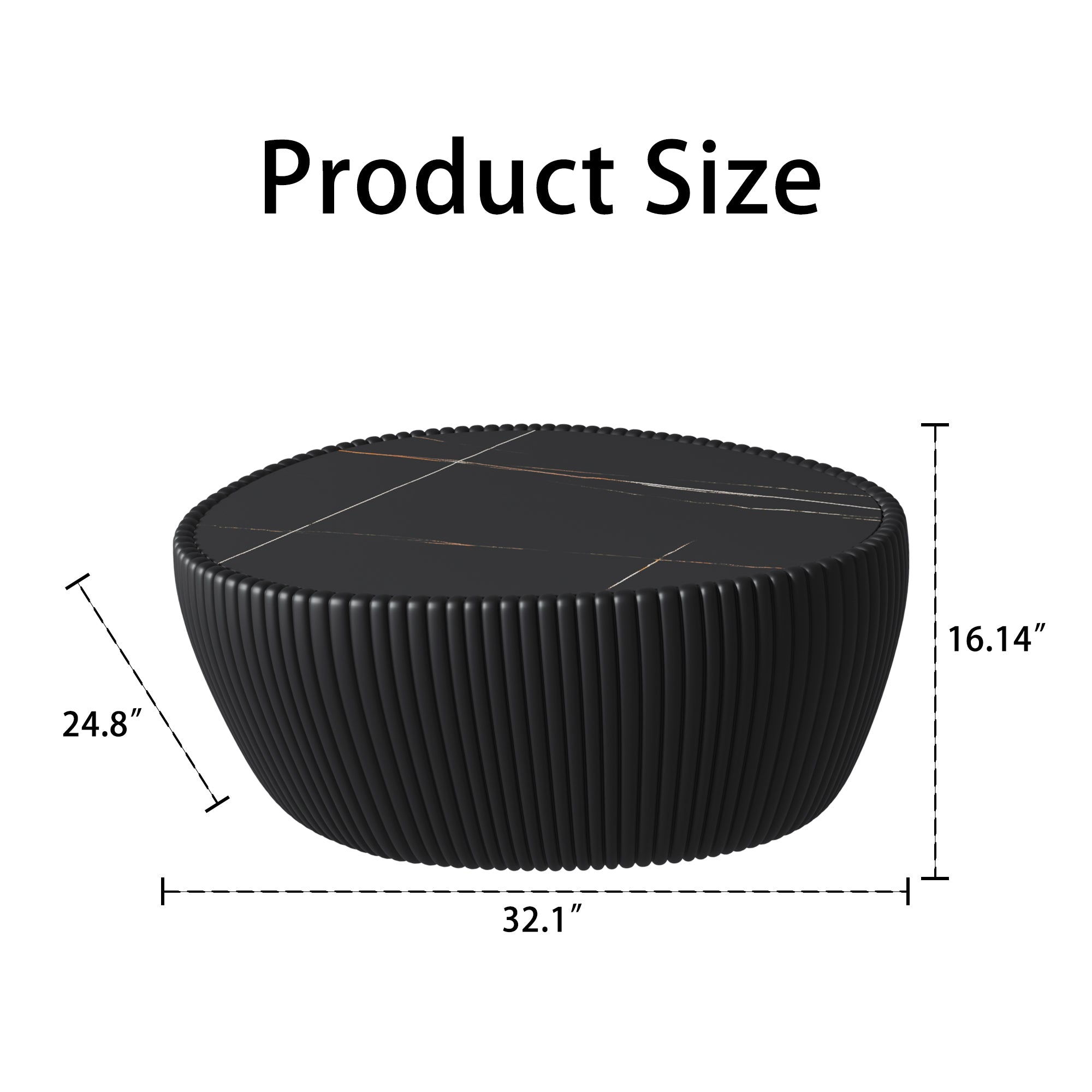 Black Marble Top goose eggs Shape Leather Coffee modern Sofa Table for Living Room furniture Coffee Table