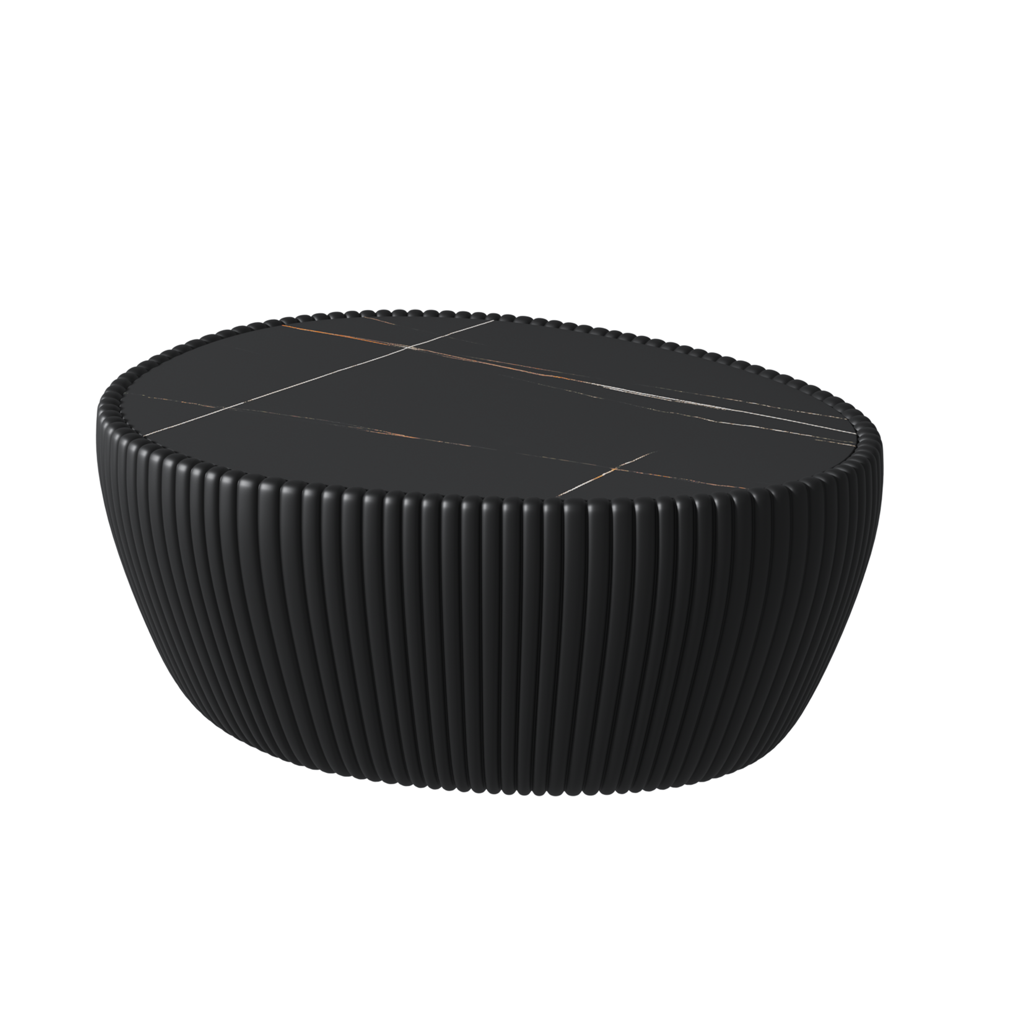 Black Marble Top goose eggs Shape Leather Coffee modern Sofa Table for Living Room furniture Coffee Table