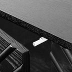 60.5'' Buffet Cabinet with Storage, Farmhouse Fluted Sideboard with Geometric Pattern & Adjustable Shelves, Mid Century Modern TV Stand for Living Room Kitchen Dining Room Entryway, Black