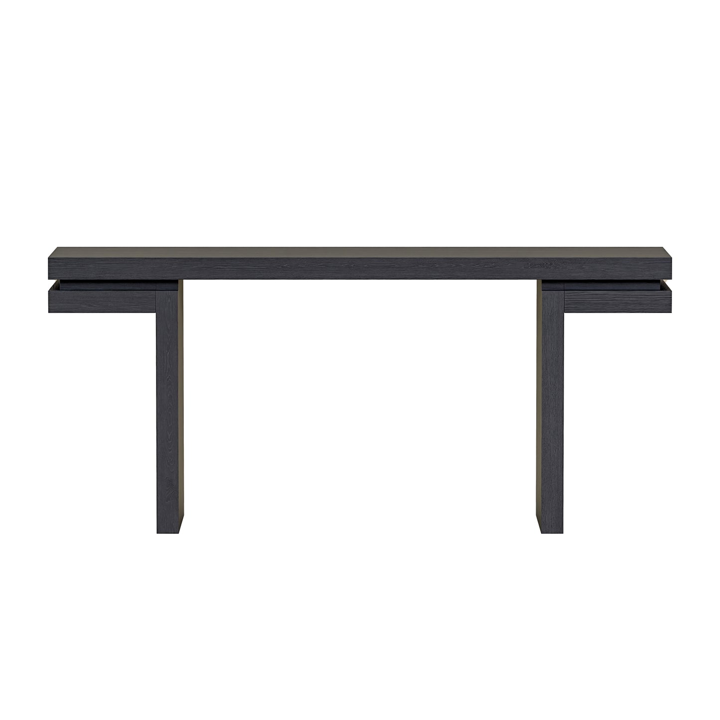 66' Extra Wide Real Wood Veneered Console Table, Minimalist Sofa Table Behind Couch for Entryway, Hallway, Living Room, Home Office, Black