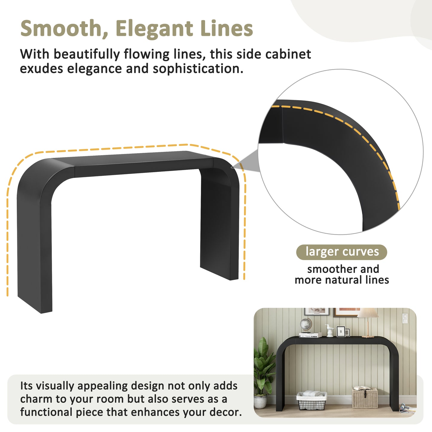 Mirod Modern Minimalist Console Table,Elegant and Versatile Design,Perfect for Living Room, Hallway, and Bedroom,Sturdy and Stable Frame