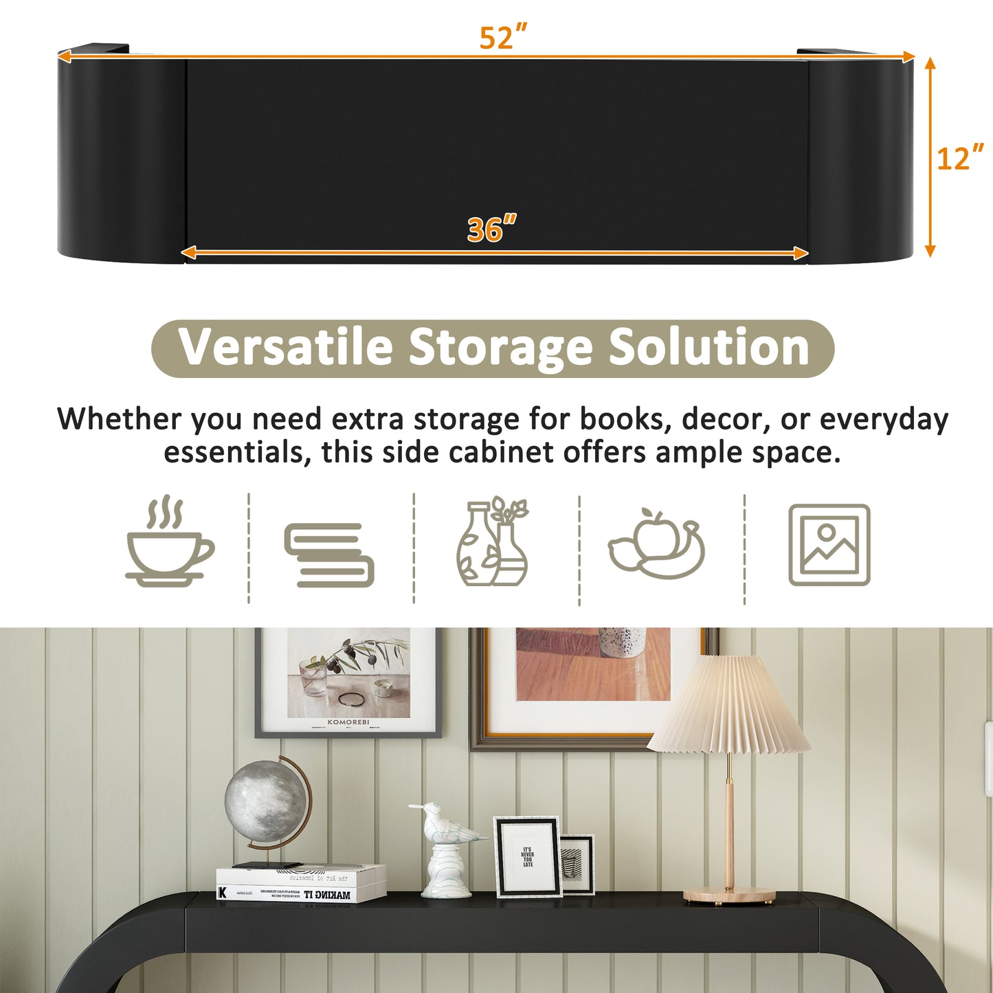 Mirod Modern Minimalist Console Table,Elegant and Versatile Design,Perfect for Living Room, Hallway, and Bedroom,Sturdy and Stable Frame