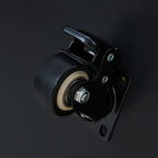 Modern Round Movable Coffee Table with Casters, 2 Drawers, Marble Pattern Sintered Stone Top, Black, 29.5' Coffee Table