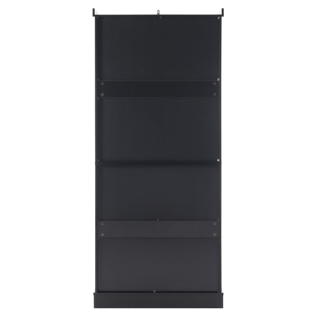 70.1' Modern High Freestanding Tall Bathroom Cabinet with 2 Adjustable Shelves, 3 Drawers, Soft Close Glass Doors – Ideal for Bathroom, Living Room, Kitchen Storage