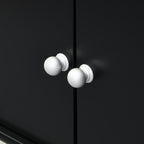 U-Can Modern Rectangle Coffee Table with Four Drawers, Two Side Hidden Storage Compartments, 47.2' Wood Coffee Table with Metal Handles and Four Solid Wood Legs for Living Room