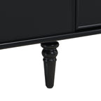 U-Can Modern Rectangle Coffee Table with Four Drawers, Two Side Hidden Storage Compartments, 47.2' Wood Coffee Table with Metal Handles and Four Solid Wood Legs for Living Room