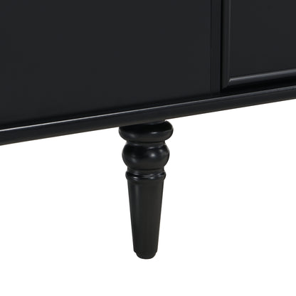 U-Can Modern Rectangle Coffee Table with Four Drawers, Two Side Hidden Storage Compartments, 47.2' Wood Coffee Table with Metal Handles and Four Solid Wood Legs for Living Room