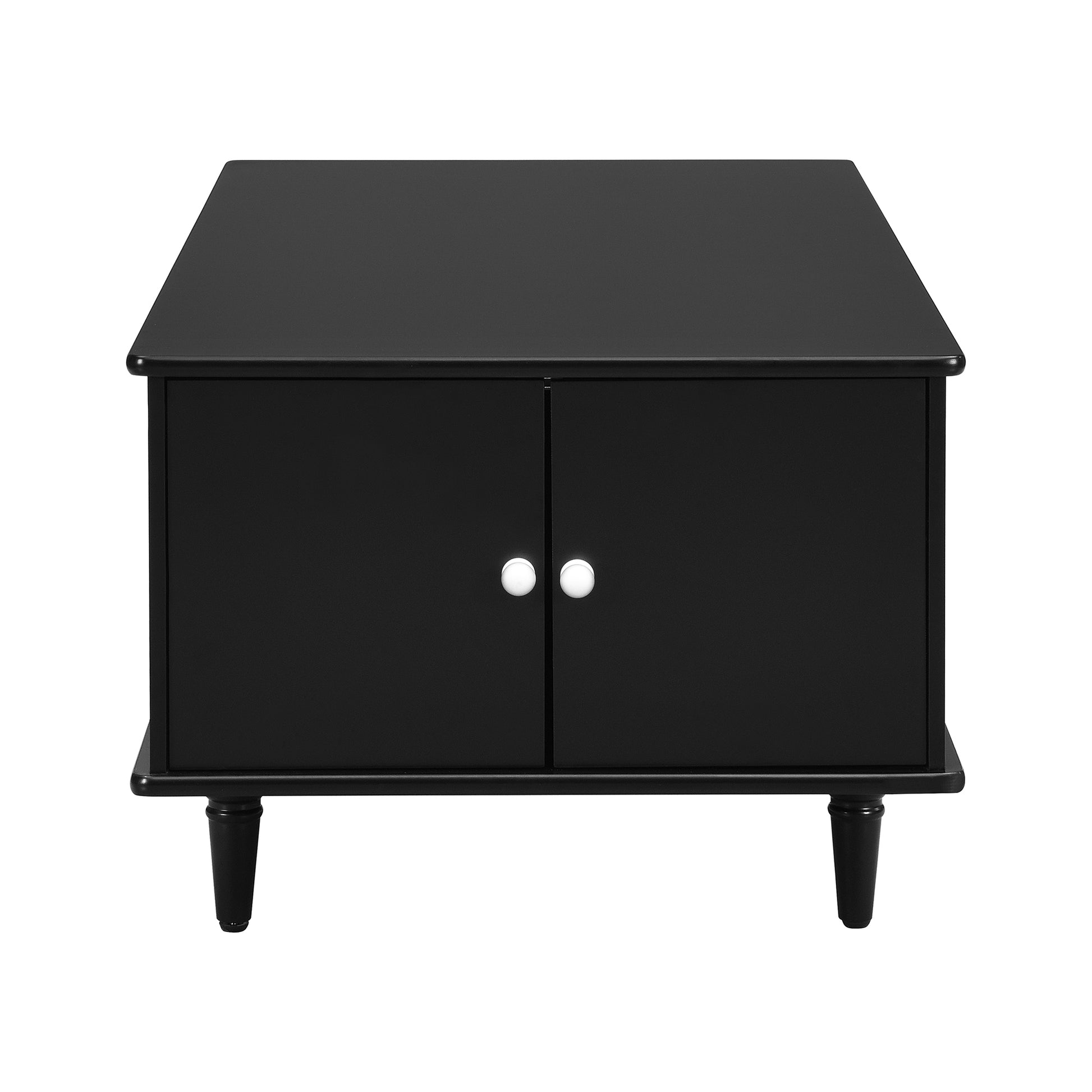 U-Can Modern Rectangle Coffee Table with Four Drawers, Two Side Hidden Storage Compartments, 47.2' Wood Coffee Table with Metal Handles and Four Solid Wood Legs for Living Room