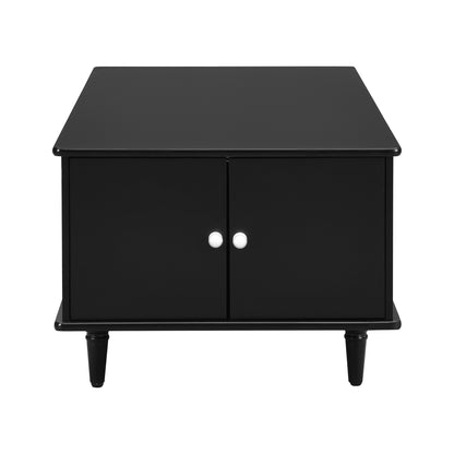 U-Can Modern Rectangle Coffee Table with Four Drawers, Two Side Hidden Storage Compartments, 47.2' Wood Coffee Table with Metal Handles and Four Solid Wood Legs for Living Room