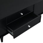 U-Can Modern Rectangle Coffee Table with Four Drawers, Two Side Hidden Storage Compartments, 47.2' Wood Coffee Table with Metal Handles and Four Solid Wood Legs for Living Room