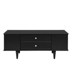 U-Can Modern Rectangle Coffee Table with Four Drawers, Two Side Hidden Storage Compartments, 47.2' Wood Coffee Table with Metal Handles and Four Solid Wood Legs for Living Room