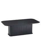 Coffee Table Black Oak Wood Surface and Black Metel Feet