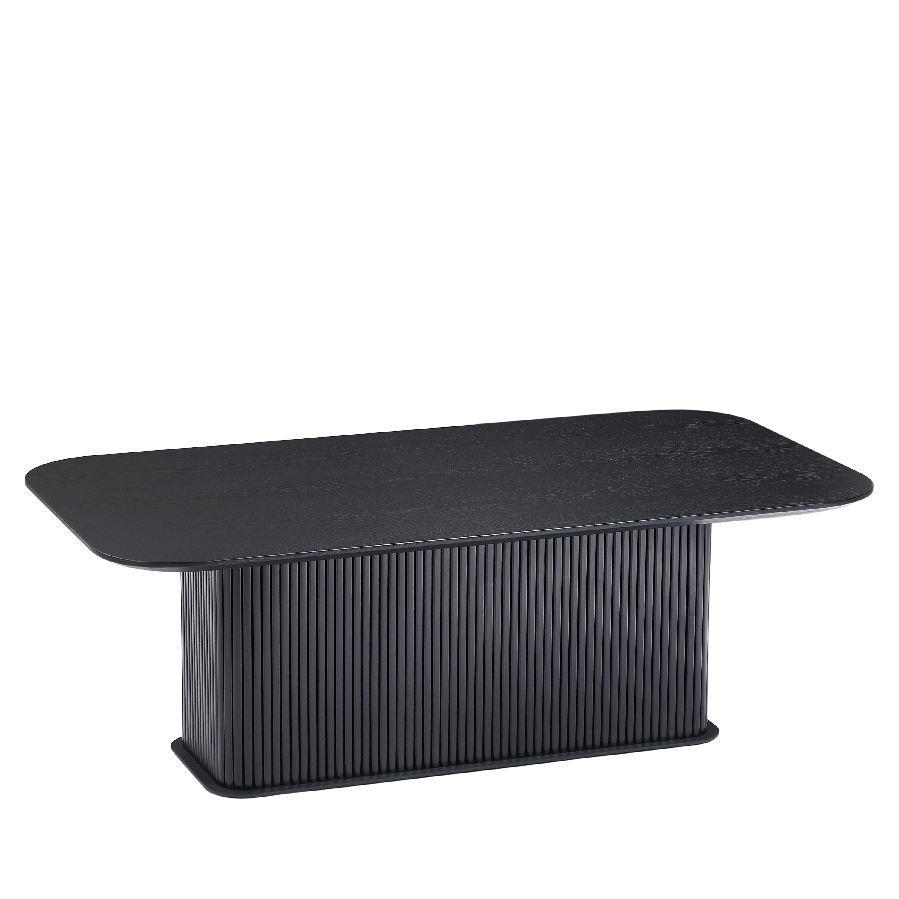 Coffee Table Black Oak Wood Surface and Black Metel Feet