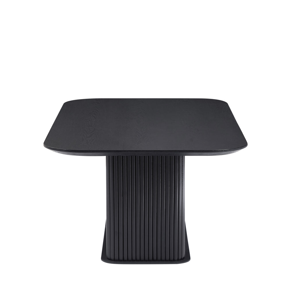 Coffee Table Black Oak Wood Surface and Black Metel Feet