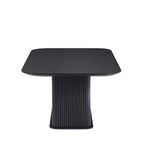 Coffee Table Black Oak Wood Surface and Black Metel Feet