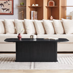 Coffee Table Black Oak Wood Surface and Black Metel Feet