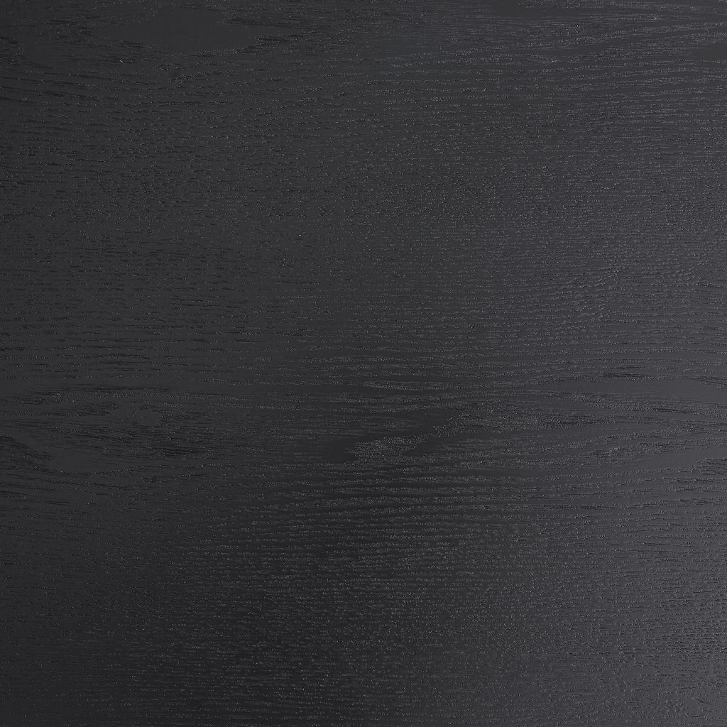 Coffee Table Black Oak Wood Surface and Black Metel Feet