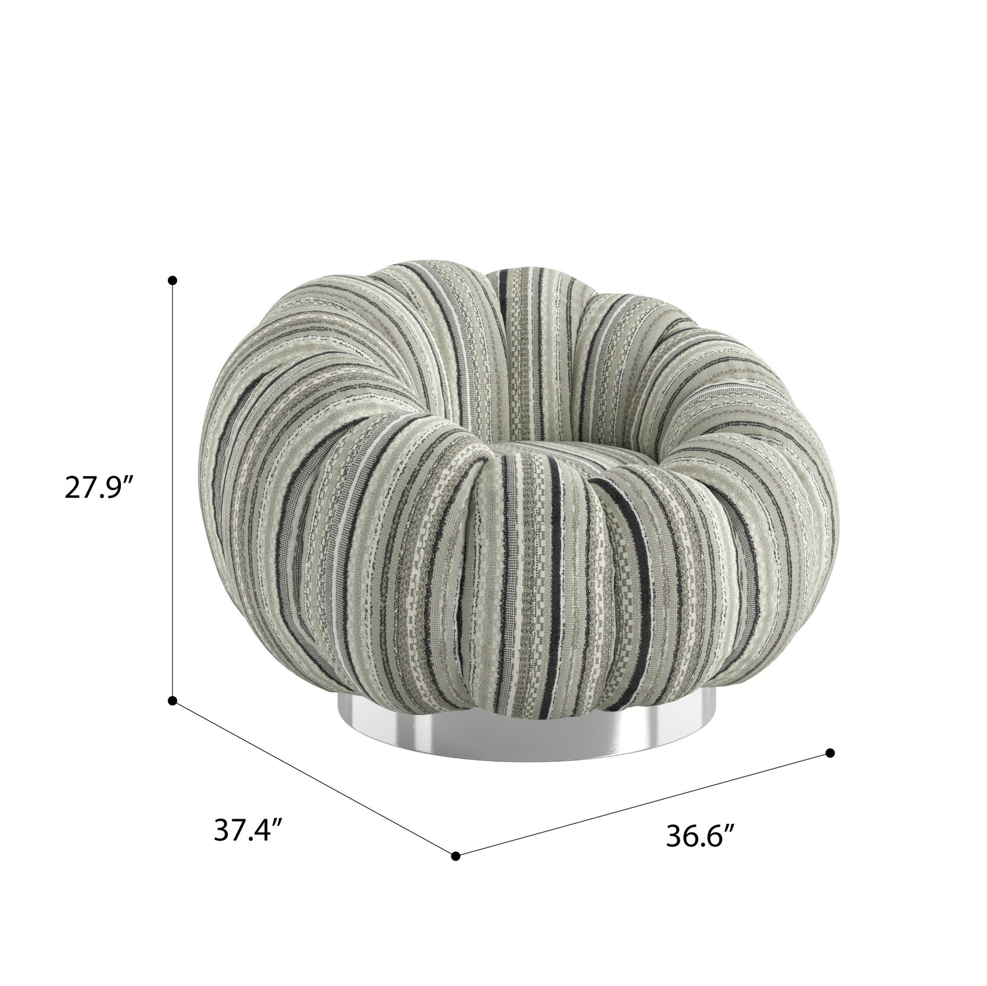 Black Pumpkin Swivel Accent Chair Accent Chair