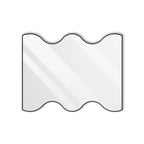 Wall Mirror 30x35 Inch Black Rectangular Mirror with 2 Wavy Sides Metal Framed Mirror Vanity Mirror Dressing Mirror, for Bathroom, Living Room, Bedroom Wall Decor