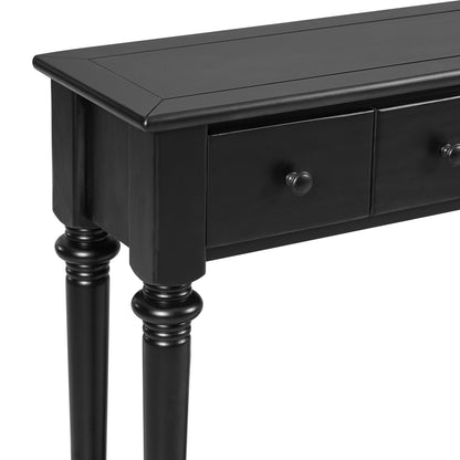 TREXM Entryway Table with 4 Drawers, Retro Console Table with Open Shelf for Entryways, Living Rooms, and Hallways (Black)