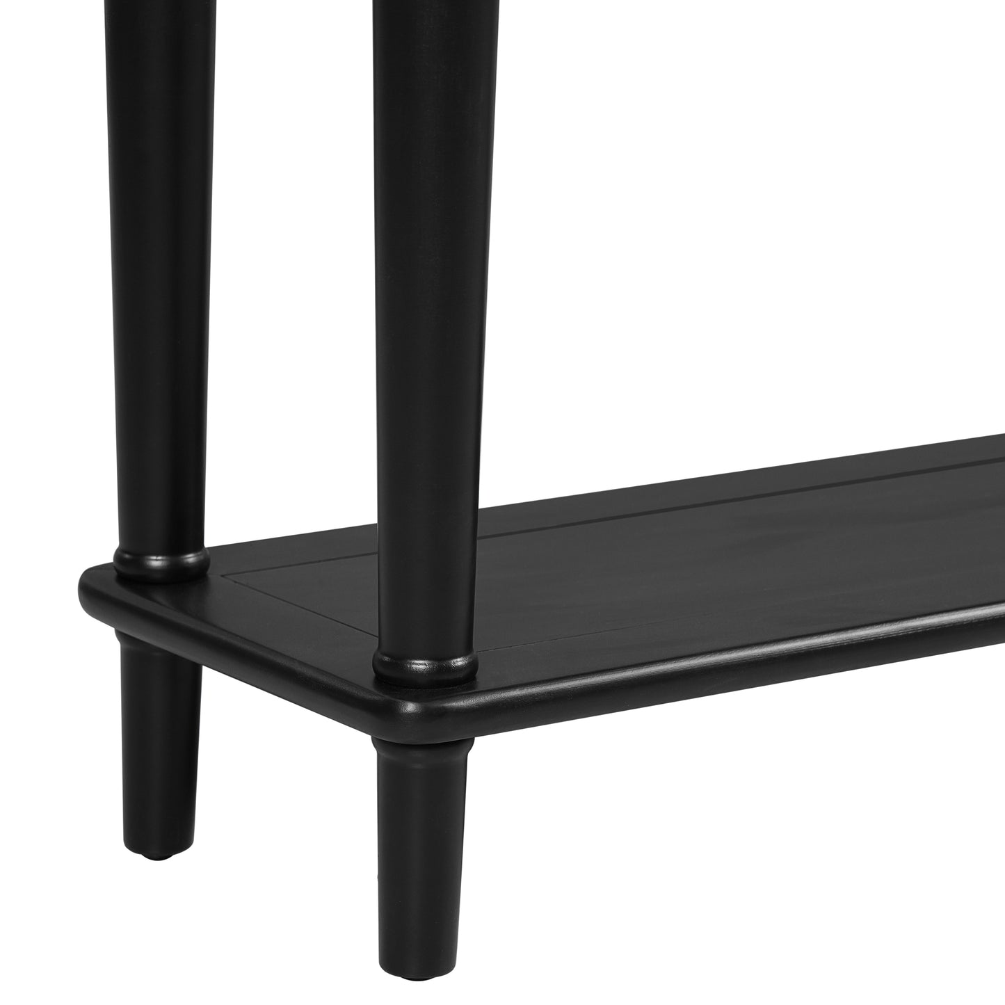 TREXM Entryway Table with 4 Drawers, Retro Console Table with Open Shelf for Entryways, Living Rooms, and Hallways (Black)