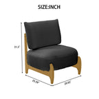 Single sofa chair Living Room Bedroom Lamb fleece Single Chair Retro Solid Wood Lazy Sofa Casual Chair (Black)