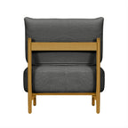 Single sofa chair Living Room Bedroom Lamb fleece Single Chair Retro Solid Wood Lazy Sofa Casual Chair (Black)