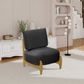 Single sofa chair Living Room Bedroom Lamb fleece Single Chair Retro Solid Wood Lazy Sofa Casual Chair (Black)